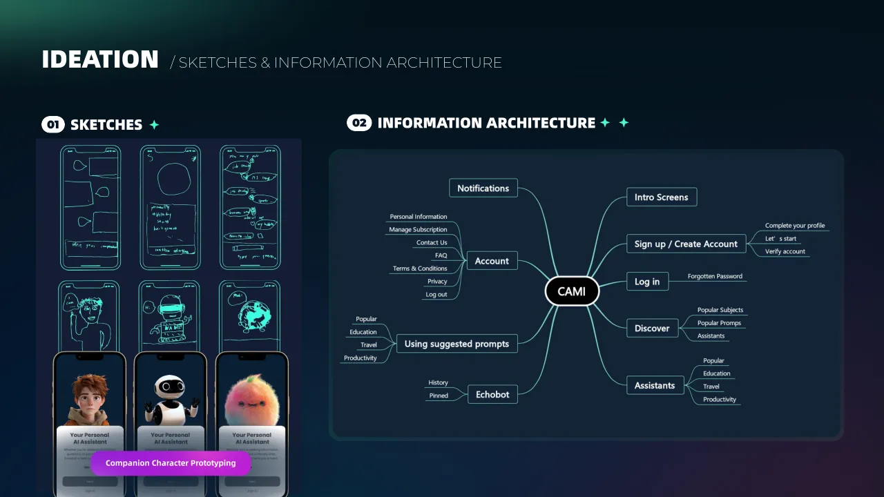 CAMI sketches and information architecture